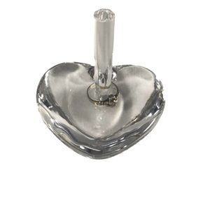 Vintage Orrefors Crystal Heart Shaped Ring Holder - Sweden Crystal Trinket Dish